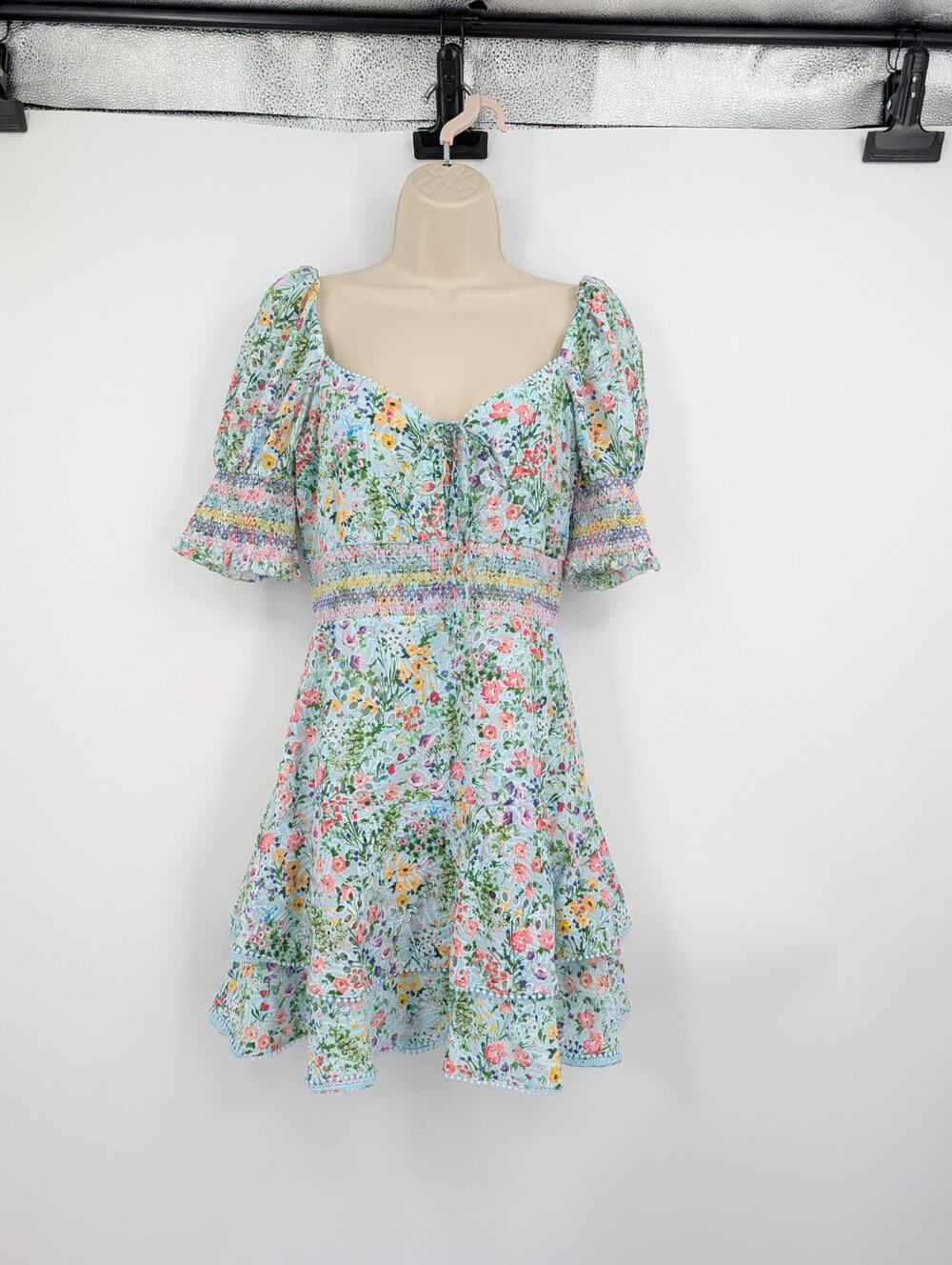 Alice + Olivia Stacey Bendet Crawford Sweetheart Mini Dress Cottagecore Festival